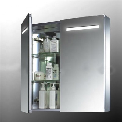 China factory supply Recessed aluminum medicine illuminated bathroom mirror cabinet